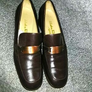 Salvatore Ferragamo Brown Leather Loafers